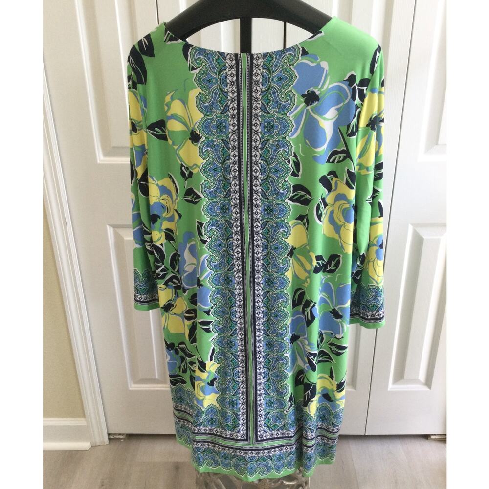 Ruby Rd Woman Floral Mosaic Print Long Sleeve Dress 3XL - Picture 2 of 9